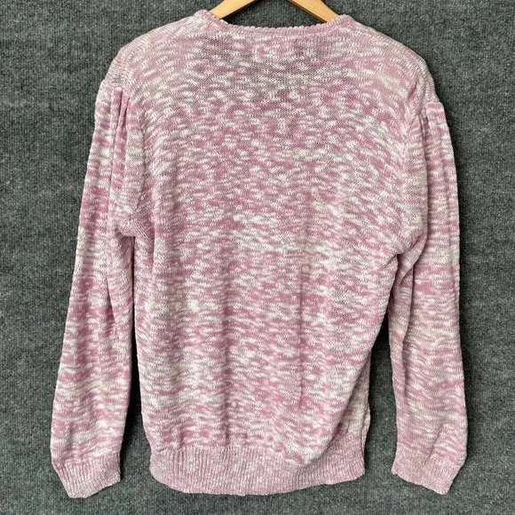 Vintage Floral Sweater Womens Small Pink Pastel Modest V-Neck 80s Pullover - Picture 4 of 16
